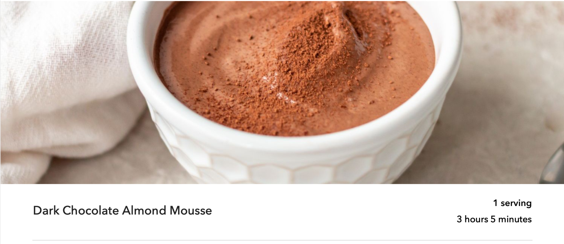 Dark Chocolate Almond Mousse - Bariatric Recipe